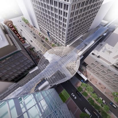 SOM reveals plan to add curving glass canopy to Chicago metro station – Architecture – Dezeen